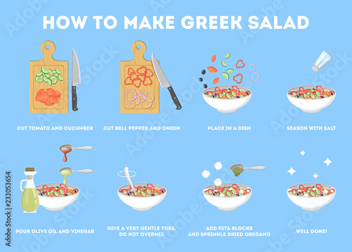 Greek salad recipe for vegetarian. Healthy ingredient
