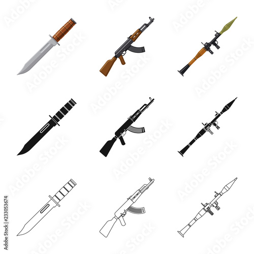 Wallpaper Mural Vector illustration of weapon and gun icon. Set of weapon and army stock vector illustration. Torontodigital.ca