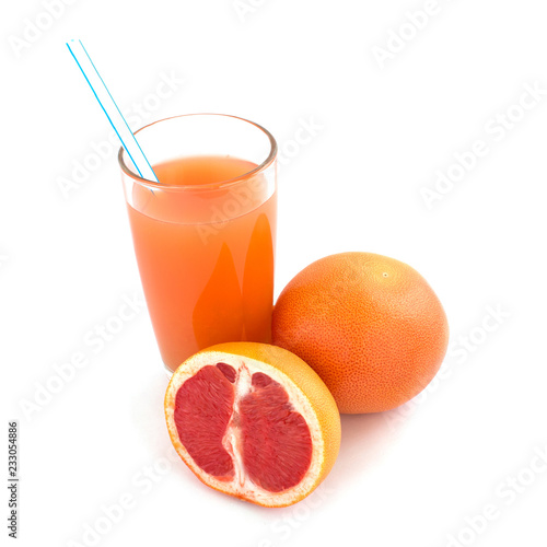 ripe grapefruit with grapefruit juice