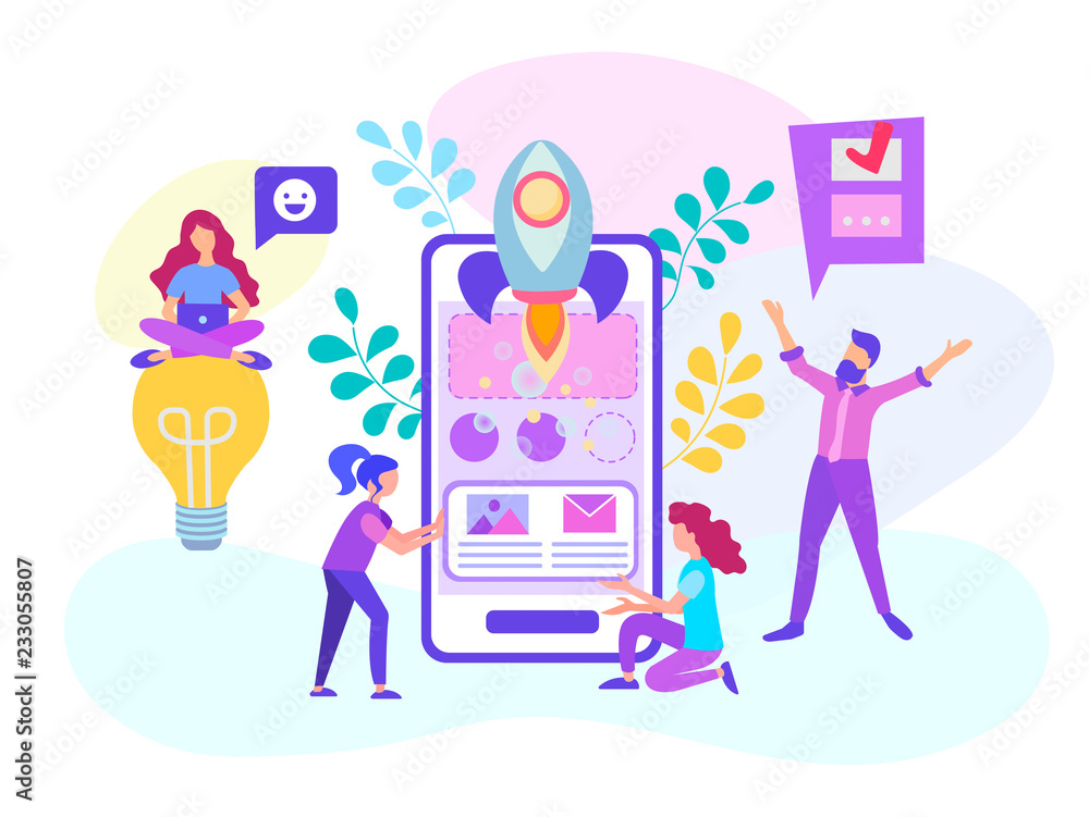 Start up of a mobile application, creation of a mobile online project Start up of a mobile application, creation of a mobile online project