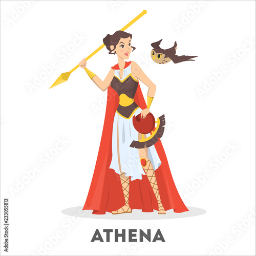 Athena greek goddess from ancient mythology. Female character