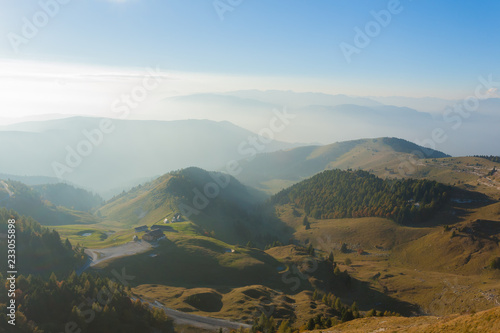 Mountain landscape in autumn season. Monte Grappa, Italy © elleonzebon