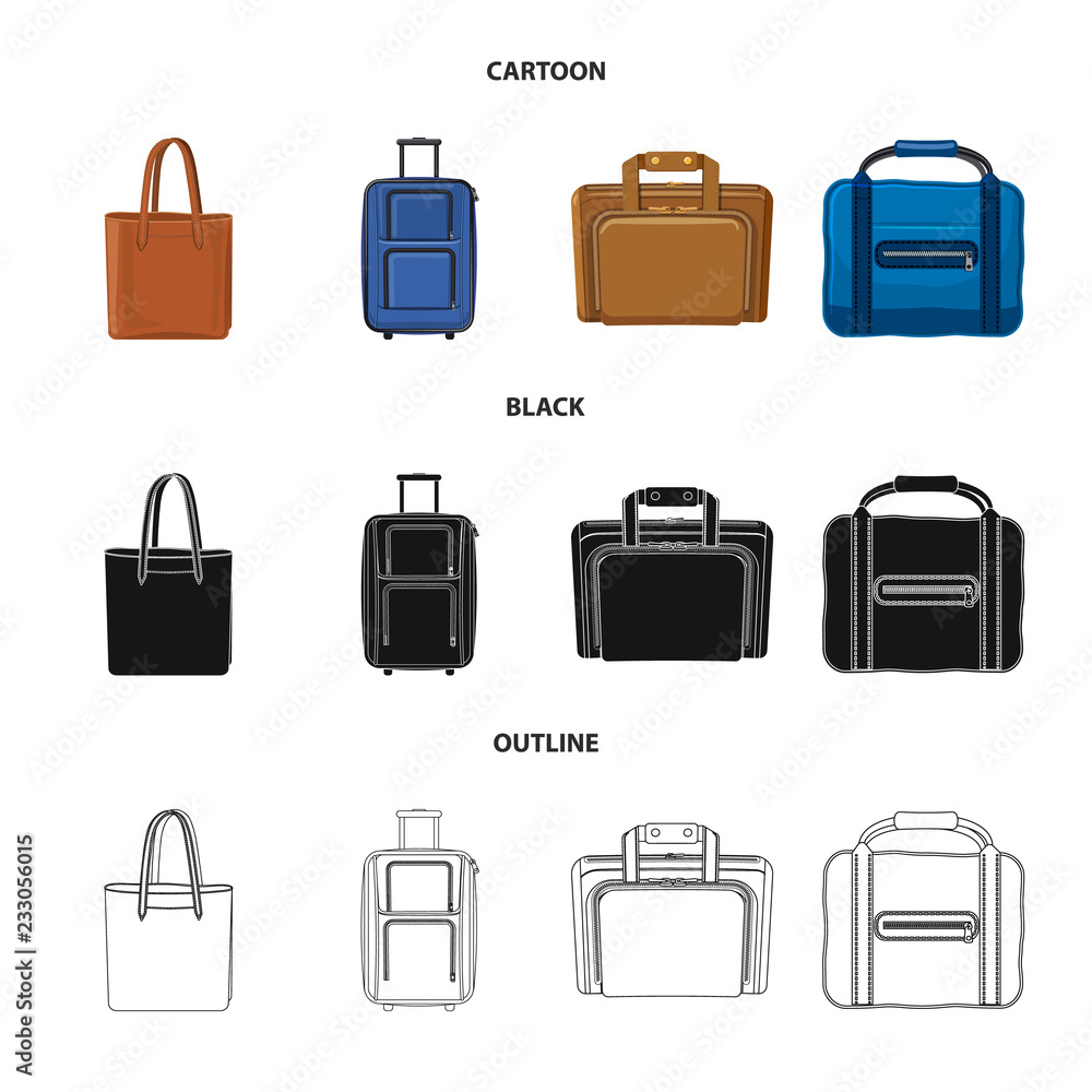 Vector design of suitcase and baggage sign. Set of suitcase and journey stock symbol for web. Vector design of suitcase and baggage sign. Set of suitcase and journey stock symbol for web.