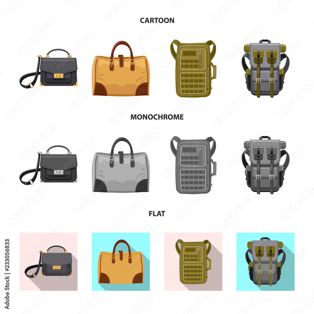 Vector design of suitcase and baggage symbol. Collection of suitcase and journey stock symbol for web. Vector design of suitcase and baggage symbol. Collection of suitcase and journey stock symbol for web.