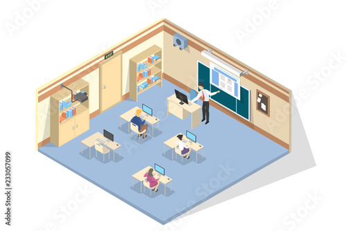 Children sitting in the school on the lesson