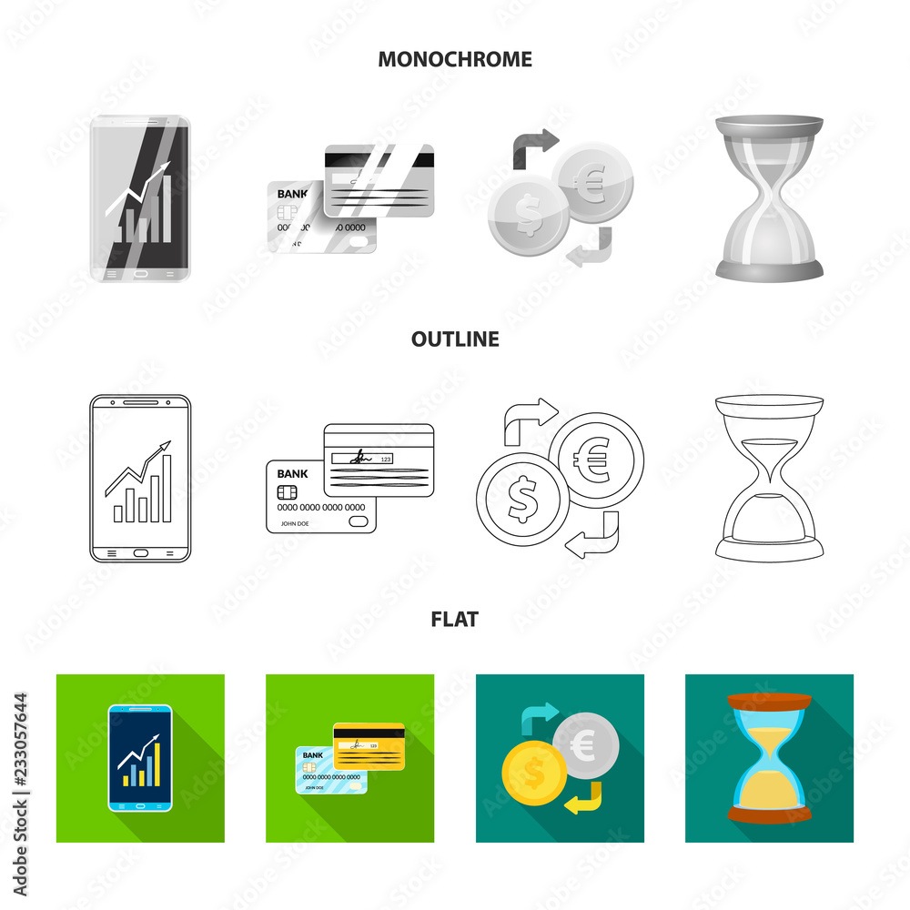 Vector illustration of bank and money icon. Set of bank and bill vector icon for stock. Vector illustration of bank and money icon. Set of bank and bill vector icon for stock.