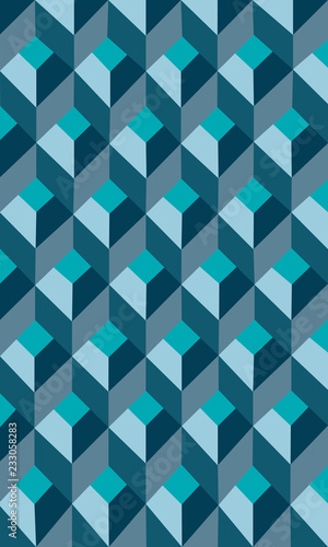 motif géométrique vintage bleu