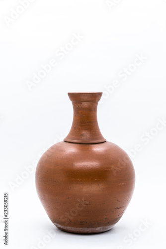 Water clay pot isolated.