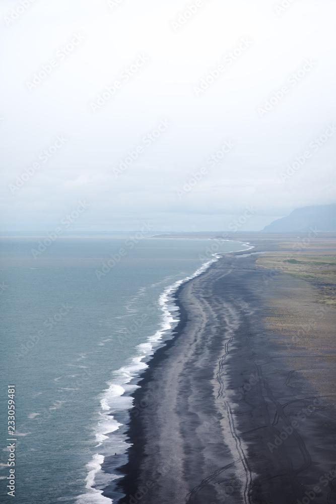 Black sand beach