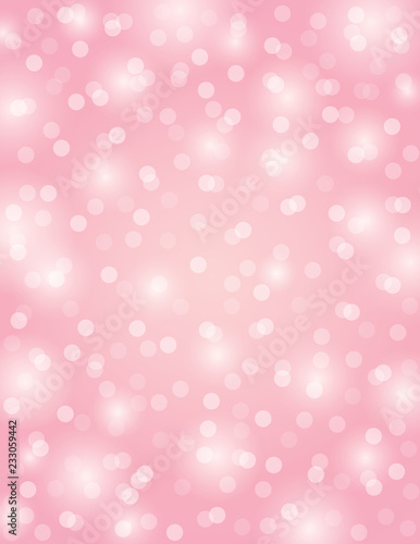 Pink background with circles bokeh, vector illustration