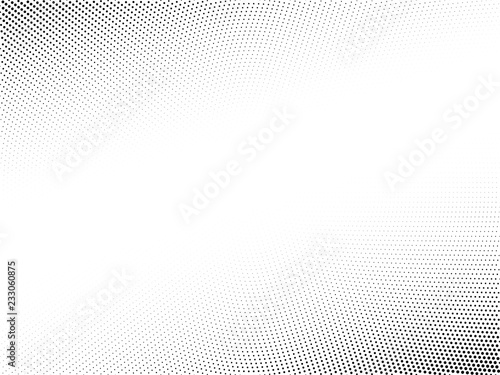 Halftone vector background. Monochrome halftone pattern. Abstract geometric dots background. Pop Art gradient black white texture. Design for presentation, banner, flyer, business cards, stickers