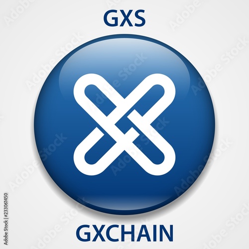 GXCHAIN Coin cryptocurrency blockchain icon. Virtual electronic, internet money or cryptocoin symbol, logo