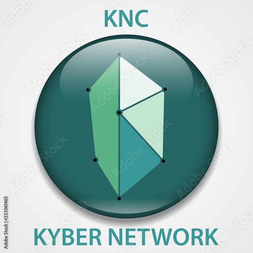 Kyber Network Coin cryptocurrency blockchain icon. Virtual electronic, internet money or cryptocoin symbol, logo