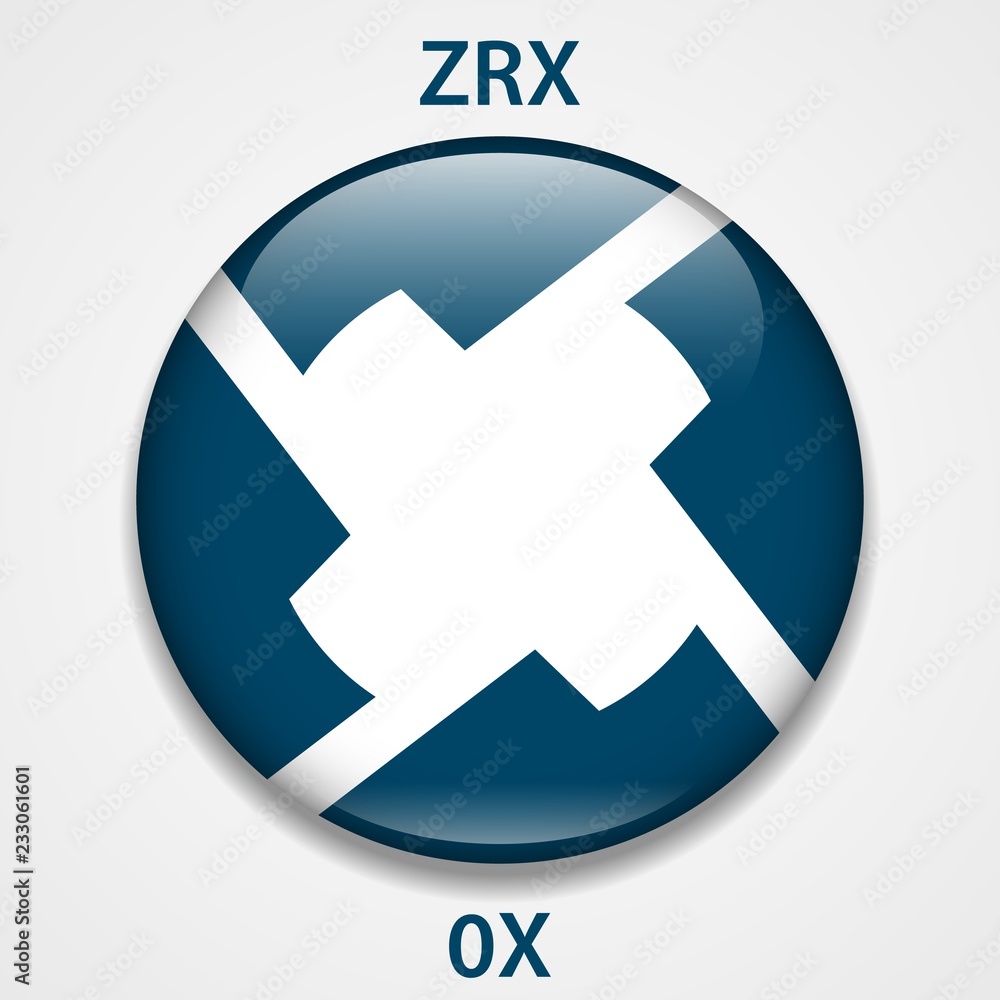ZRX Coin cryptocurrency blockchain icon. Virtual electronic, internet money or cryptocoin symbol, logo ZRX Coin cryptocurrency blockchain icon. Virtual electronic, internet money or cryptocoin symbol, logo