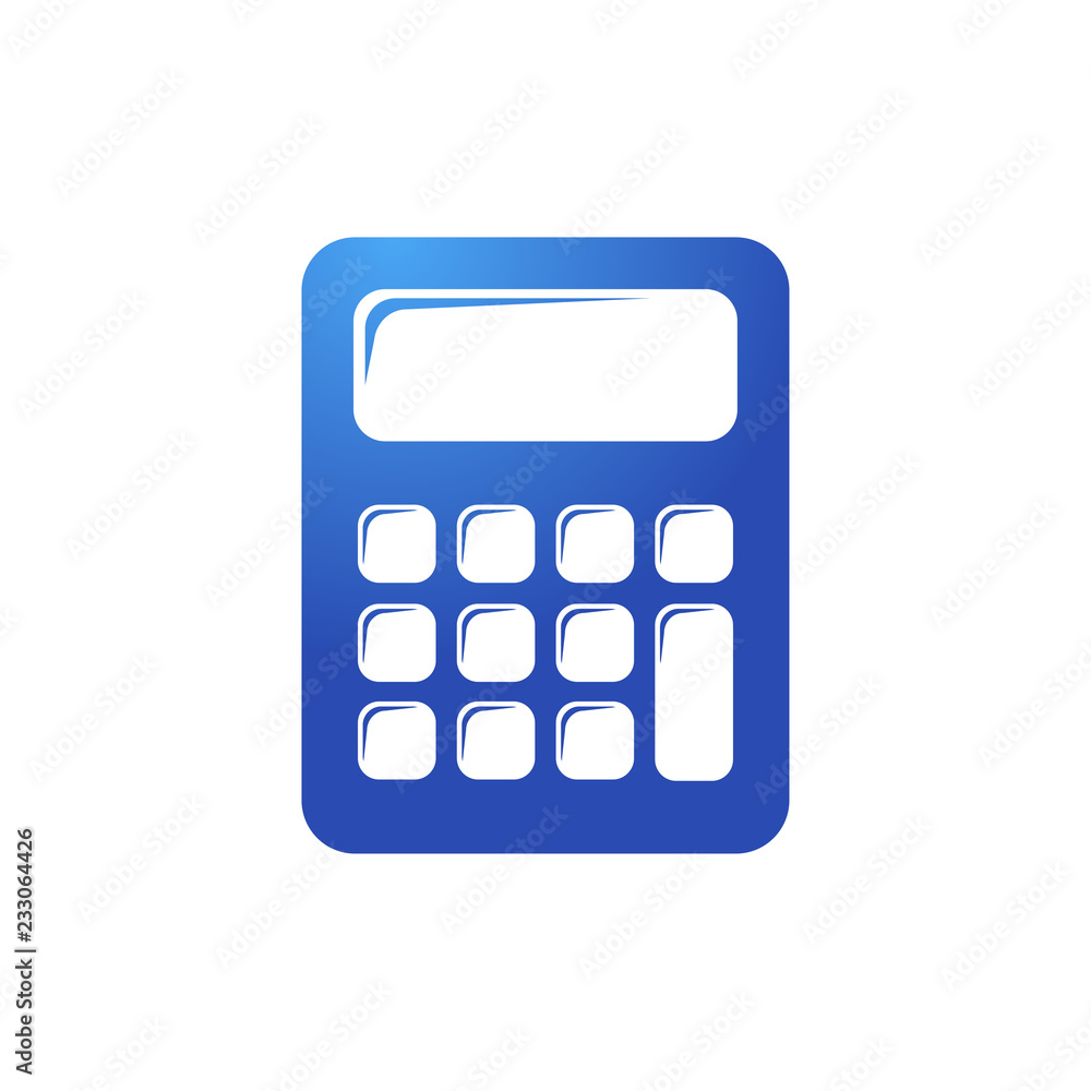 Icono plano calculadora en color azul vector de Stock | Adobe Stock
