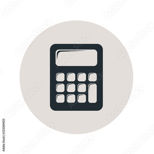 Icono plano calculadora en círculo gris