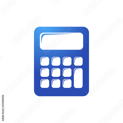 Icono plano calculadora en color azul