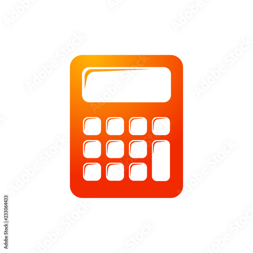 Icono plano calculadora en color naranja