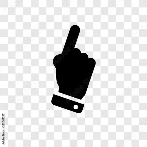 Hand with extended pointing finger vector icon isolated on transparent background, Hand with extended pointing finger transparency logo design