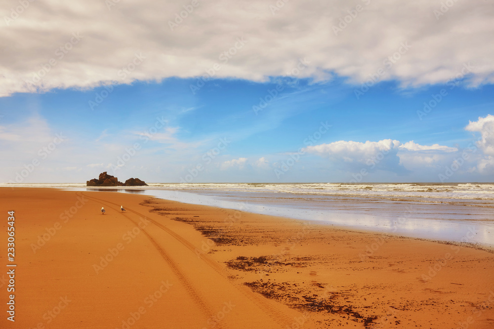 Beautiful Atlantic Ocean landscape somewhere between Essaouira, Morocco