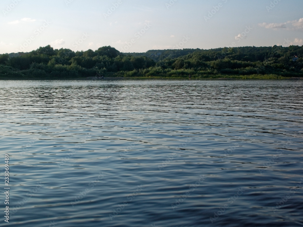 the Bank of the Oka river in summer
