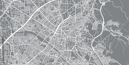 Obraz na plátne Urban vector city map of Kanazawa, Japan