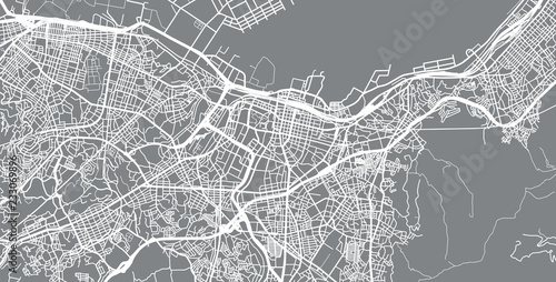 Urban vector city map of Kitakyushu, Japan