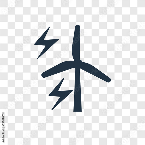 Eolic energy vector icon isolated on transparent background, Eolic energy transparency logo design