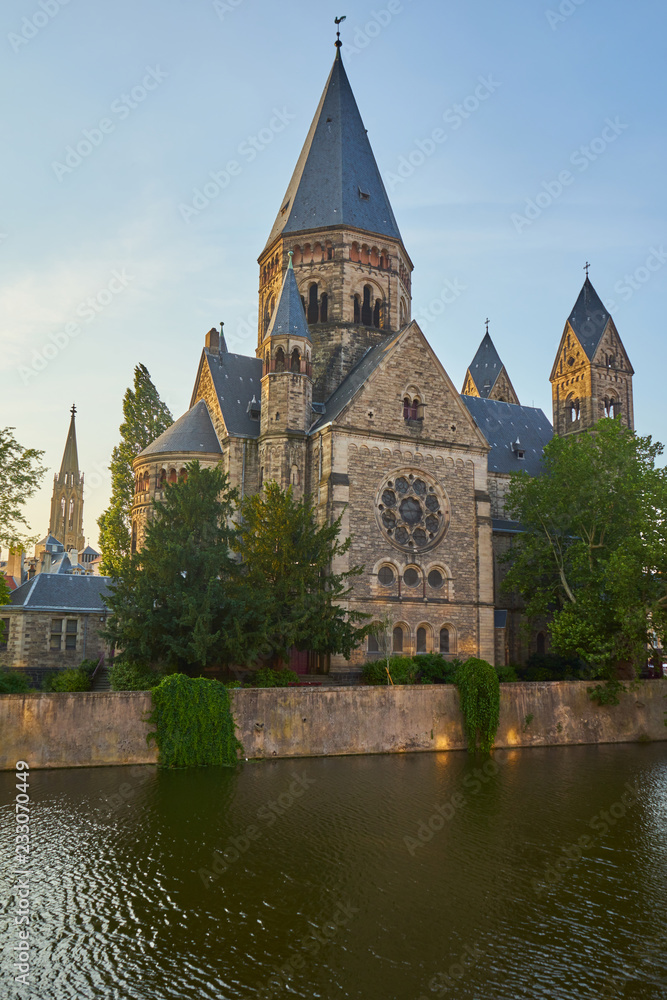 Protestant New Temple (Temple Neuf) Church Island at Metz France Protestant New Temple (Temple Neuf) Church Island at Metz France