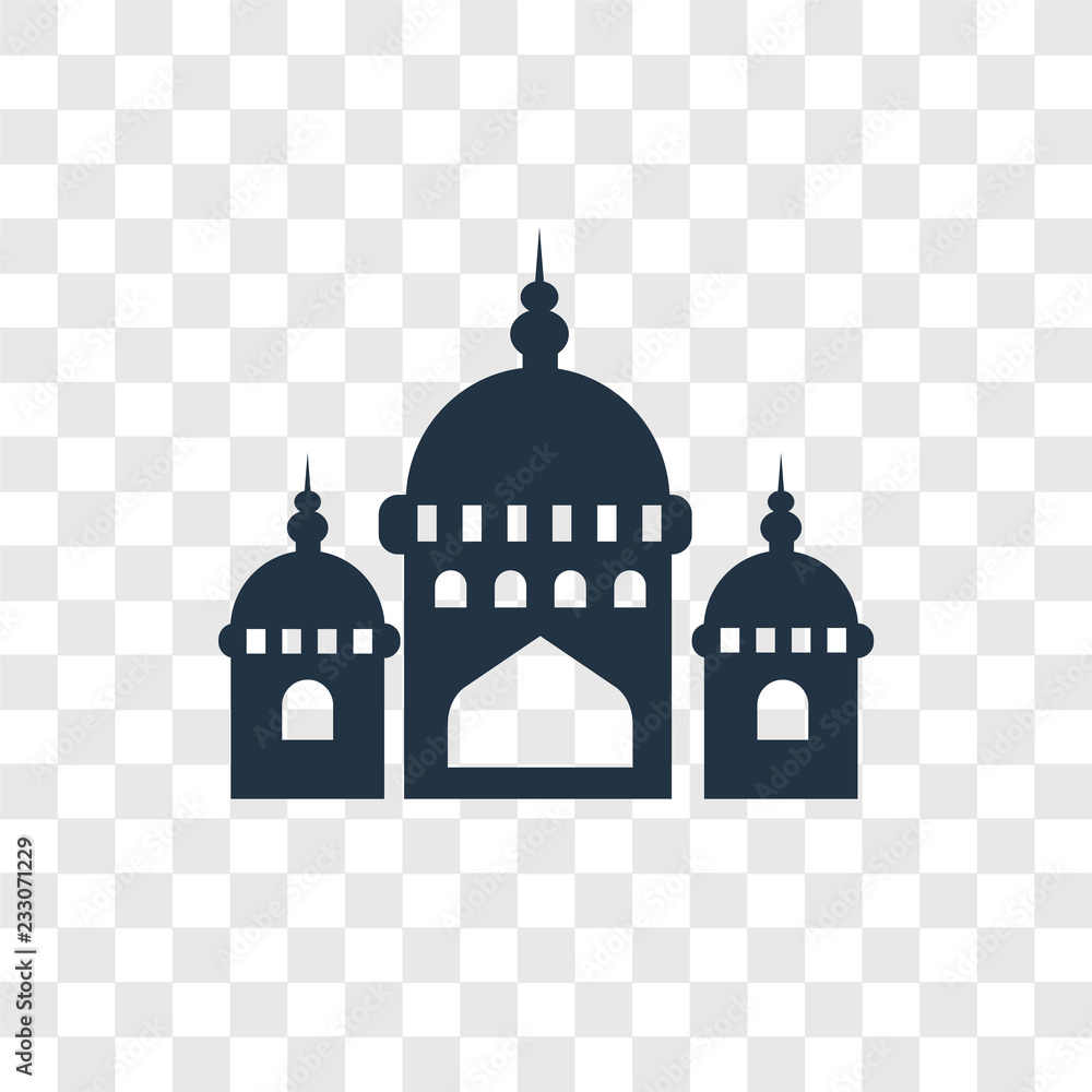 Mosque Domes vector icon isolated on transparent background, Mosque Domes transparency logo design
