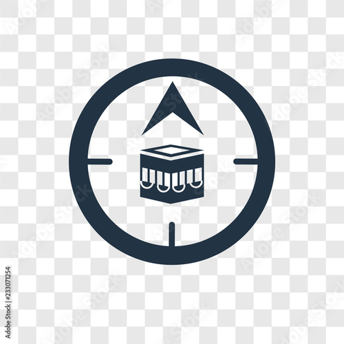 Qibla vector icon isolated on transparent background, Qibla transparency logo design