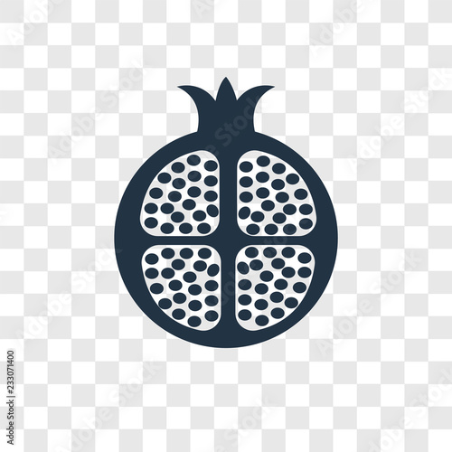 Half Pomegranate vector icon isolated on transparent background, Half Pomegranate transparency logo design