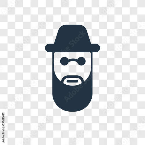 Rabbi vector icon isolated on transparent background, Rabbi transparency logo design