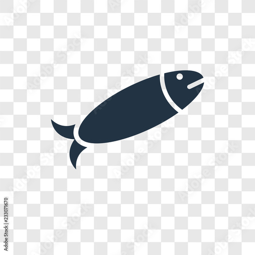 Fish vector icon isolated on transparent background, Fish transparency logo design