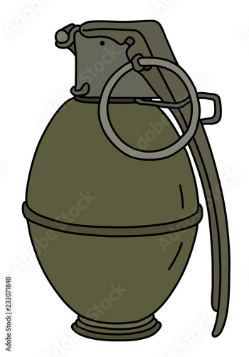 The old khaki offensive hand grenade