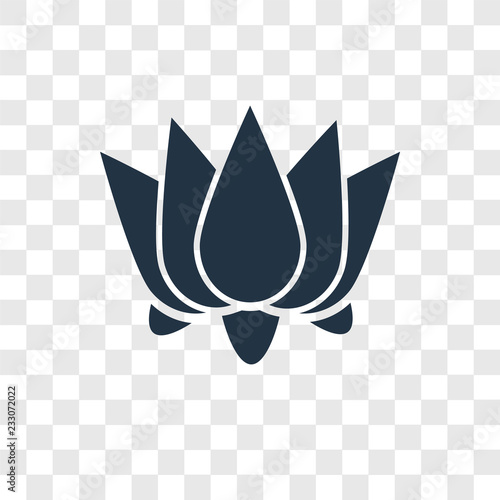 Lotus vector icon isolated on transparent background, Lotus transparency logo design