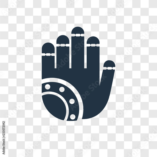 Henna painted hand vector icon isolated on transparent background, Henna painted hand transparency logo design