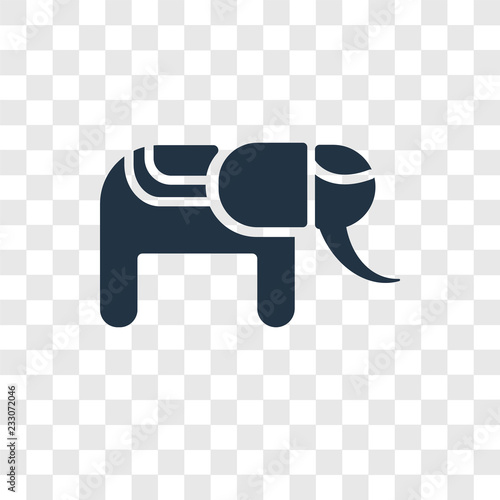 Elephant vector icon isolated on transparent background, Elephant transparency logo design