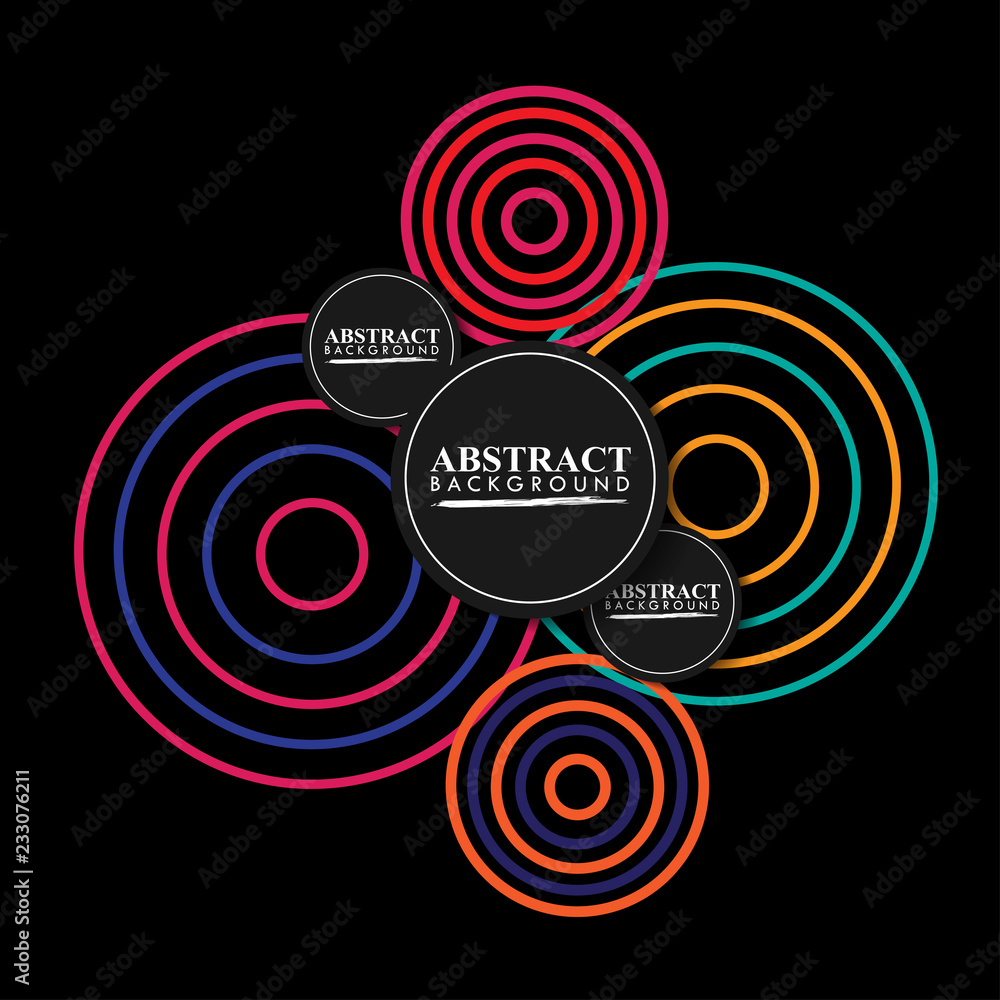 Abstract geometric background. Colorful image.Modern style abstraction with composition made of various rounded shapes in color. Vector illustration. Abstract geometric background. Colorful image.Modern style abstraction with composition made of various rounded shapes in color. Vector illustration.