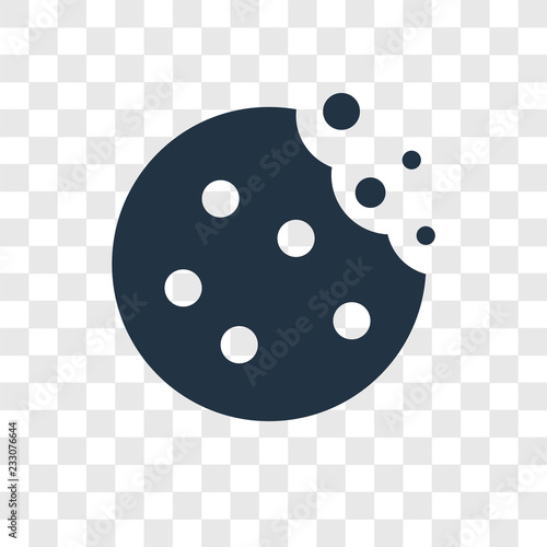 Cookie vector icon isolated on transparent background, Cookie transparency logo design