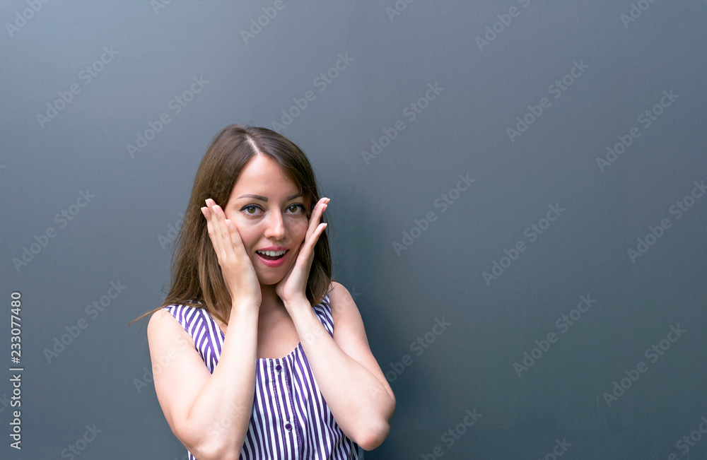 Astonished pretty girl