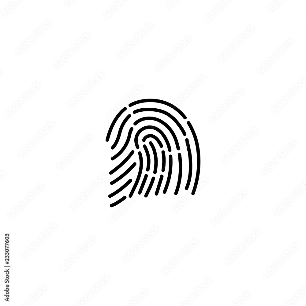 fingerprint scanner line black icon on white background fingerprint scanner line black icon on white background