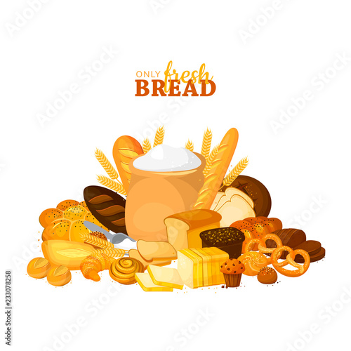Bread banner for bakery and pastry shop template