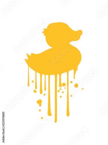 Fotografie graffiti tropfen spray stempel silhouette quietscheente gummiente badeente ente