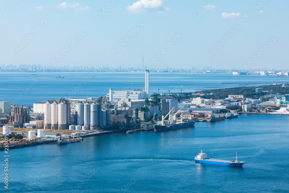 (千葉県ｰ湾岸風景)ポートタワーから見渡す東京湾の風景２