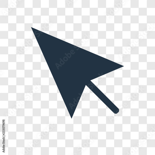 Cursor vector icon isolated on transparent background, Cursor transparency logo design