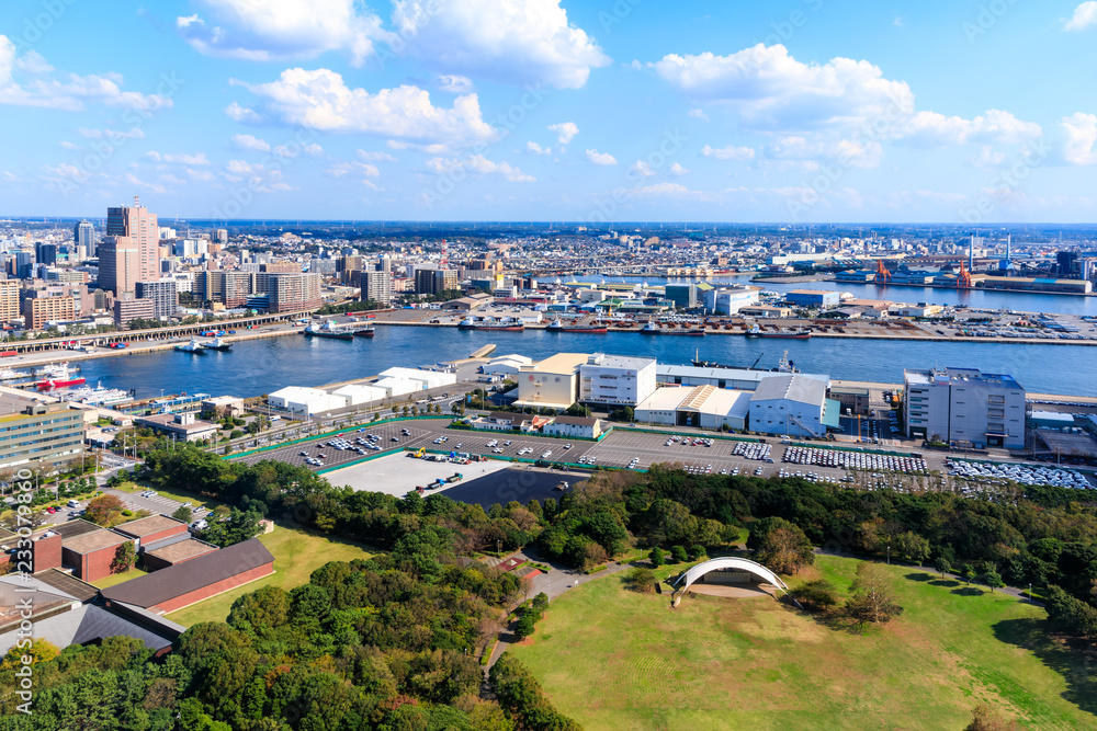 (千葉県ｰ湾岸風景)ポートタワーから見渡す東京湾の風景１０