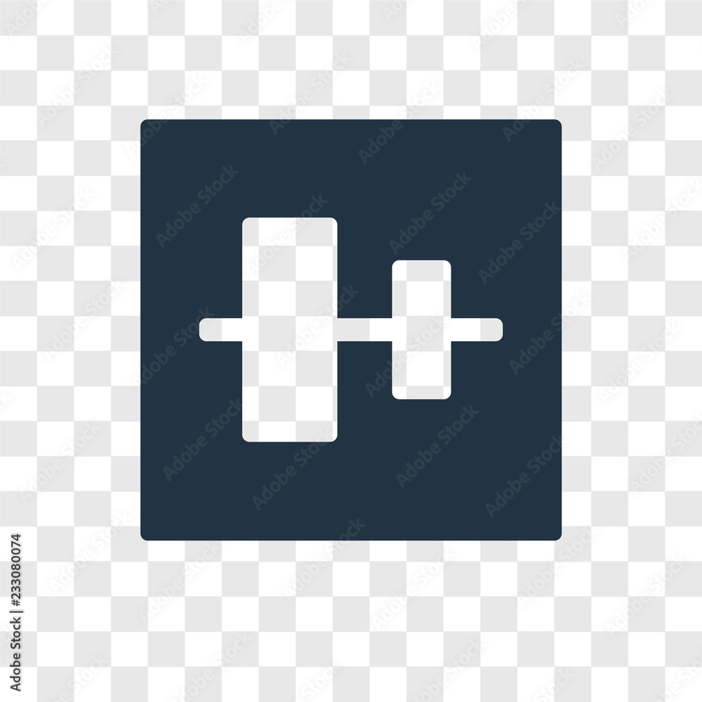 Obraz premium Vertical alignment vector icon isolated on transparent background, Vertical alignment transparency logo design