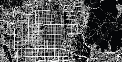 Canvas Print Urban vector city map of Kyoto, Japan