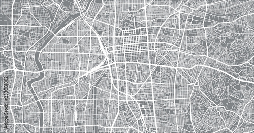 Urban vector city map of Nagoya, Japan photo